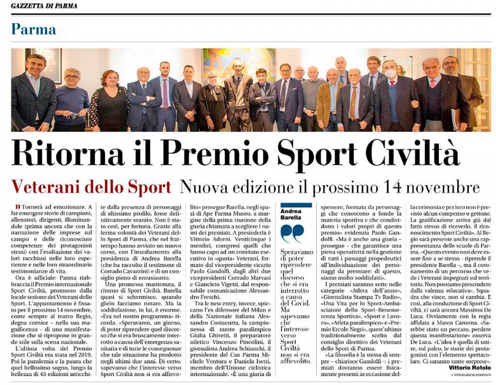 L'articolo della Gazzetta di Parma, a firma Vittorio Rotolo.