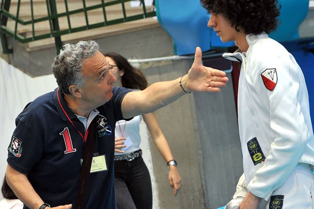 Guido Marzari e Simone Greco, atleta della Schermistica lughese (Foto: Ravennaedintorni)