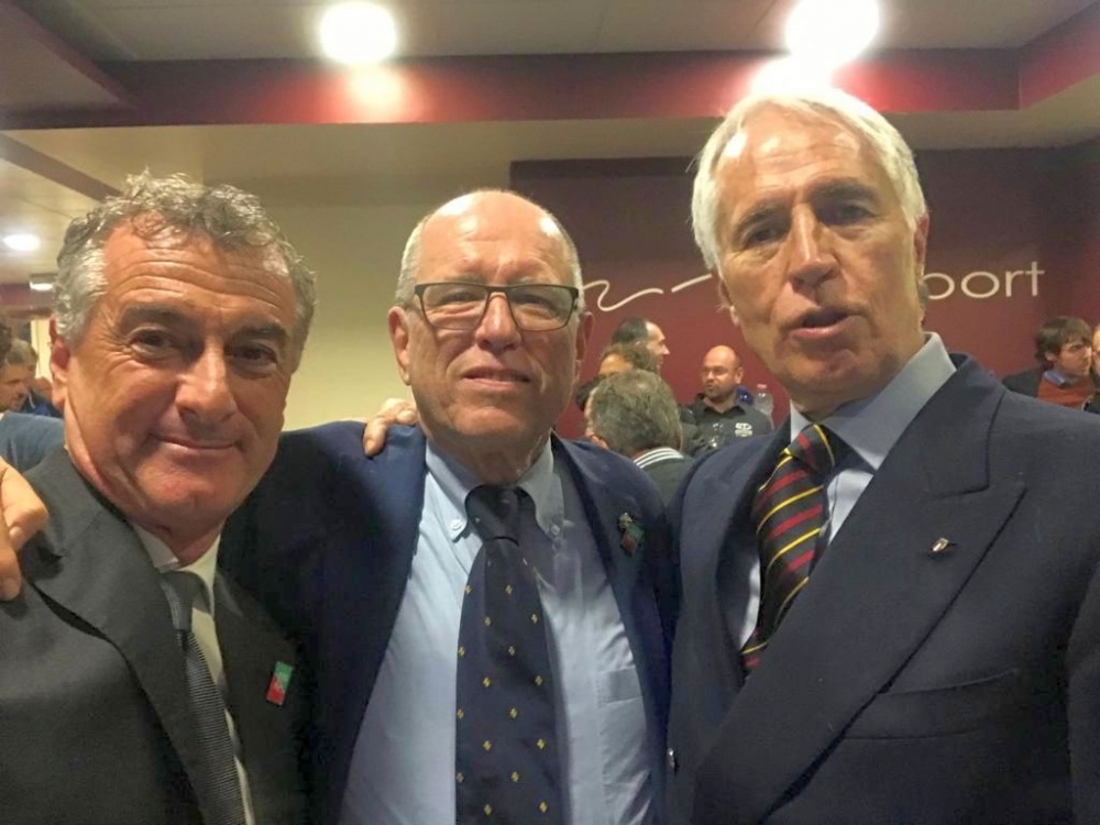 Da sinistra Davide Battistella, Piero Lorenzelli, Giovanni Malagò