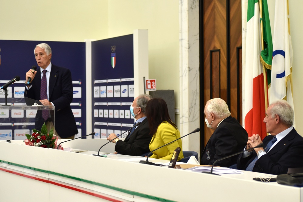 Giovanni Malagò durante il suo intervento