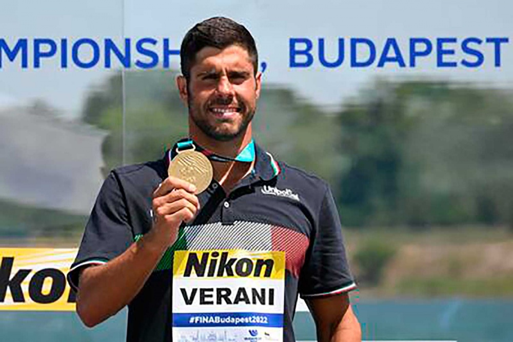 Dario Verani con la medaglia d'oro
